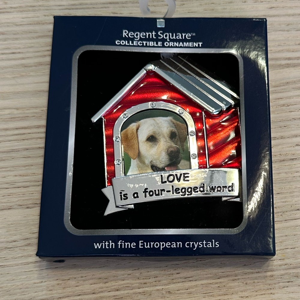 Regent Square Dog House Photo Ornament with Crystals